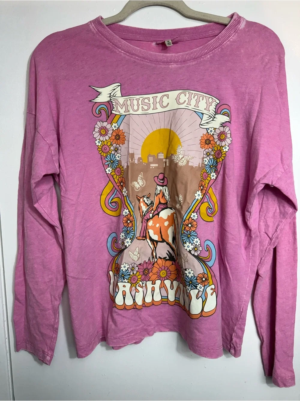 4/$10 bundle Kids' Music City Nashville Graphic Long-Sleeve Tee - Pink